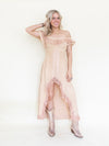 Ruffle Lace Corset Dress Off The Shoulder Upcycled Asymmetric Dress
