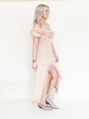 Ruffle Lace Corset Dress Off The Shoulder Upcycled Asymmetric Dress