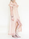 Ruffle Lace Corset Dress Off The Shoulder Upcycled Asymmetric Dress