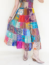 Patchwork Ruffle Summer Dress Hippie Boho Floral Dress Tie Shoulder