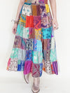 Patchwork Ruffle Summer Dress Hippie Boho Floral Dress Tie Shoulder