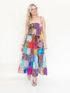 Patchwork Ruffle Summer Dress Hippie Boho Floral Dress Tie Shoulder