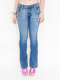 Embroidered Jeans Vintage Y2k Jeans Low Waisted Low Rise