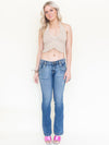 Embroidered Jeans Vintage Y2k Jeans Low Waisted Low Rise