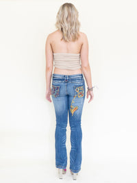 Embroidered Jeans Vintage Y2k Jeans Low Waisted Low Rise