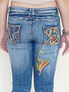 Embroidered Jeans Vintage Y2k Jeans Low Waisted Low Rise