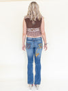 Patchwork Vest Boho Lace Ruffle Vest Sleeveless Cropped Hand Dyed