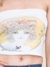 Vintage 70's Strapless Tube Top 1970's Graphic Tube Top