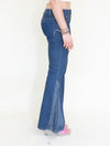 Floral Patchwork Jeans Embroidered Bell Bottoms Vintage Upcycled
