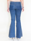 Floral Patchwork Jeans Embroidered Bell Bottoms Vintage Upcycled