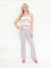Angel Pants Low Waist Hand Painted Corduroy Vintage Upcycle