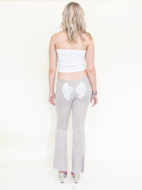 Angel Pants Low Waist Hand Painted Corduroy Vintage Upcycle