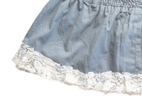 Reworked Vintage Ruffle Lace Mini Skirt Low Waisted Butterfly Lace Skirt