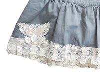 Reworked Vintage Ruffle Lace Mini Skirt Low Waisted Butterfly Lace Skirt