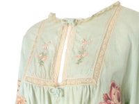 Reworked 70's Patchwork Floral Blouse Vintage 70's Reworked Blouse Ruffle Lace Crop Top