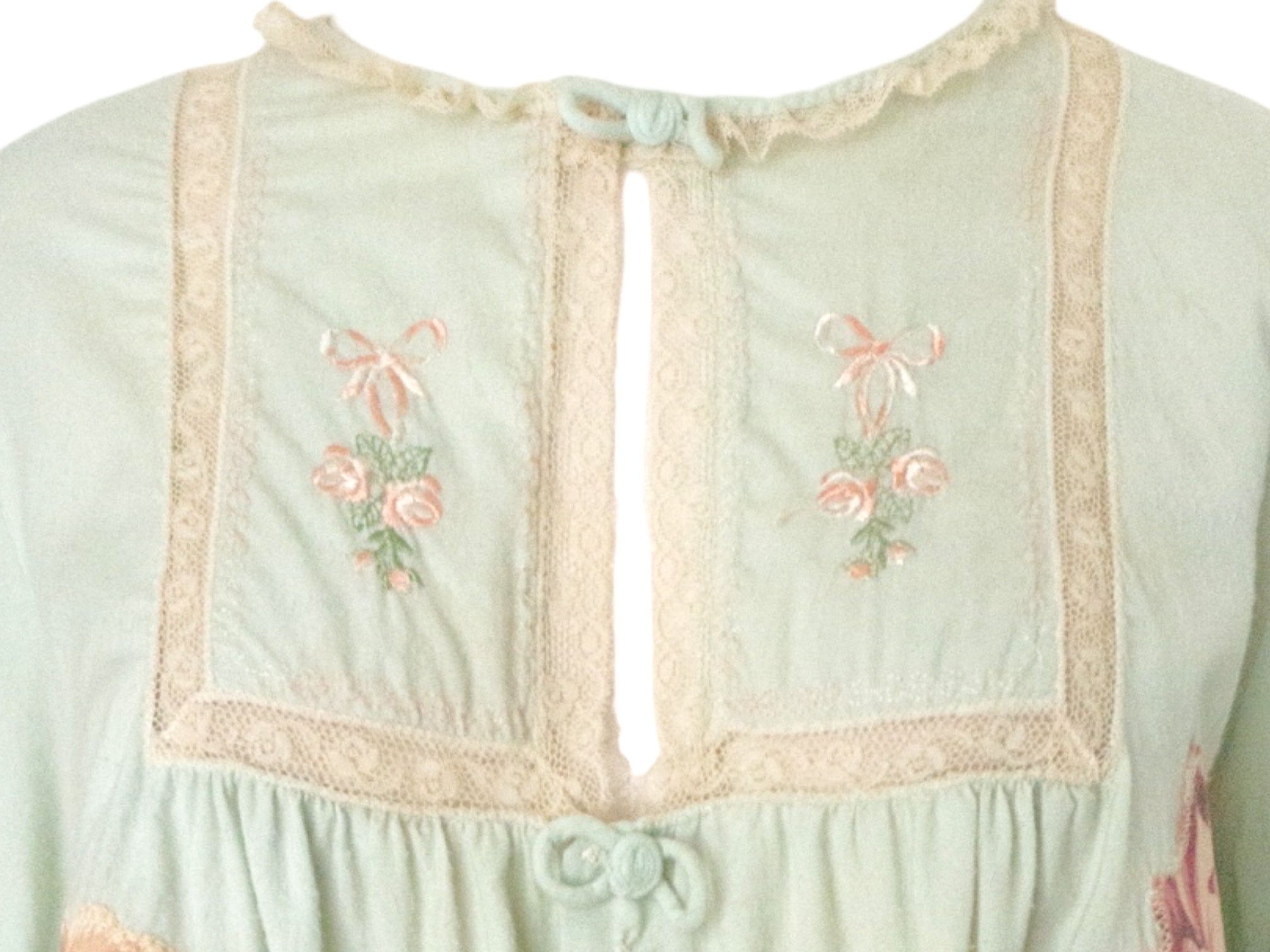 Reworked 70's Patchwork Floral Blouse Vintage 70's Reworked Blouse Ruffle Lace Crop Top